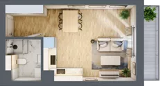 1 pokój, mieszkanie 29,59 m², parter, oferta nr 132, Nove Diamentowe, Konin, Osiedle Władysława Sikorskiego, ul. Topazowa 28