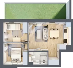 3 pokoje, mieszkanie 42,41 m², parter, oferta nr 153, Nove Diamentowe, Konin, Osiedle Władysława Sikorskiego, ul. Topazowa 28