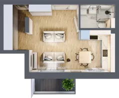 1 pokój, mieszkanie 30,57 m², piętro 1, oferta nr 22, Nove Diamentowe, Konin, Osiedle Władysława Sikorskiego, ul. Topazowa 28