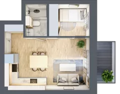 2 pokoje, mieszkanie 29,62 m², piętro 2, oferta nr 17, Nove Diamentowe, Konin, Osiedle Władysława Sikorskiego, ul. Topazowa 28