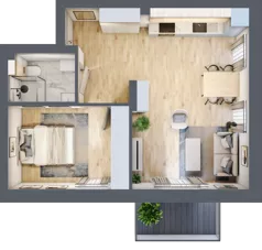 2 pokoje, mieszkanie 44,21 m², piętro 3, oferta nr 31, Nove Diamentowe, Konin, Osiedle Władysława Sikorskiego, ul. Topazowa 28