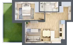 2 pokoje, mieszkanie 41,46 m², piętro 1, oferta nr 102, Nove Diamentowe, Konin, Osiedle Władysława Sikorskiego, ul. Topazowa 28