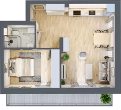 2 pokoje, mieszkanie 44,21 m², parter, oferta nr 9, Nove Diamentowe, Konin, Osiedle Władysława Sikorskiego, ul. Topazowa 28