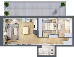 3 pokoje, mieszkanie 55,27 m², parter, oferta nr 42, Nove Diamentowe, Konin, Osiedle Władysława Sikorskiego, ul. Topazowa 28