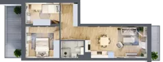 3 pokoje, mieszkanie 49,49 m², parter, oferta nr 135, Nove Diamentowe, Konin, Osiedle Władysława Sikorskiego, ul. Topazowa 28