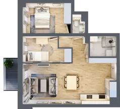 3 pokoje, mieszkanie 59,01 m², piętro 2, oferta nr 96, Nove Diamentowe, Konin, Osiedle Władysława Sikorskiego, ul. Topazowa 28