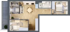 3 pokoje, mieszkanie 51,88 m², piętro 1, oferta nr 61, Nove Diamentowe, Konin, Osiedle Władysława Sikorskiego, ul. Topazowa 28