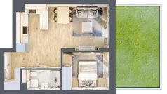 2 pokoje, mieszkanie 41,21 m², piętro 1, oferta nr 58, Nove Diamentowe, Konin, Osiedle Władysława Sikorskiego, ul. Topazowa 28