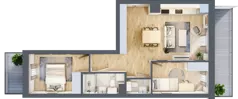 3 pokoje, mieszkanie 52,19 m², piętro 1, oferta nr 105, Nove Diamentowe, Konin, Osiedle Władysława Sikorskiego, ul. Topazowa 28