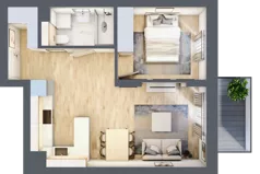 2 pokoje, mieszkanie 40,21 m², piętro 2, oferta nr 63, Nove Diamentowe, Konin, Osiedle Władysława Sikorskiego, ul. Topazowa 28