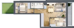 3 pokoje, mieszkanie 49,49 m², parter, oferta nr 104, Nove Diamentowe, Konin, Osiedle Władysława Sikorskiego, ul. Topazowa 28