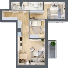 3 pokoje, mieszkanie 57,34 m², piętro 1, oferta nr 137, Nove Diamentowe, Konin, Osiedle Władysława Sikorskiego, ul. Topazowa 28