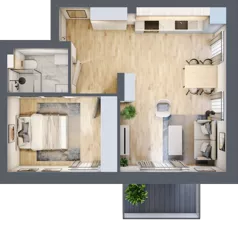 2 pokoje, mieszkanie 44,21 m², piętro 2, oferta nr 20, Nove Diamentowe, Konin, Osiedle Władysława Sikorskiego, ul. Topazowa 28