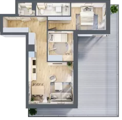 3 pokoje, mieszkanie 57,34 m², parter, oferta nr 130, Nove Diamentowe, Konin, Osiedle Władysława Sikorskiego, ul. Topazowa 28