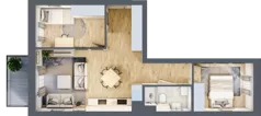 3 pokoje, mieszkanie 51,40 m², piętro 3, oferta nr 68, Nove Diamentowe, Konin, Osiedle Władysława Sikorskiego, ul. Topazowa 28