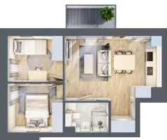 3 pokoje, mieszkanie 42,41 m², piętro 2, oferta nr 161, Nove Diamentowe, Konin, Osiedle Władysława Sikorskiego, ul. Topazowa 28