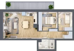 3 pokoje, mieszkanie 55,27 m², piętro 1, oferta nr 45, Nove Diamentowe, Konin, Osiedle Władysława Sikorskiego, ul. Topazowa 28