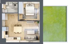 2 pokoje, mieszkanie 32,98 m², piętro 1, oferta nr 4, Nove Diamentowe, Konin, Osiedle Władysława Sikorskiego, ul. Topazowa 28