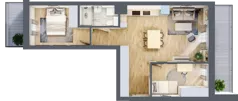 3 pokoje, mieszkanie 52,83 m², piętro 3, oferta nr 125, Nove Diamentowe, Konin, Osiedle Władysława Sikorskiego, ul. Topazowa 28