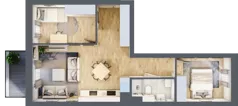 3 pokoje, mieszkanie 51,40 m², piętro 1, oferta nr 64, Nove Diamentowe, Konin, Osiedle Władysława Sikorskiego, ul. Topazowa 28