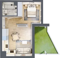 1 pokój, mieszkanie 36,24 m², parter, oferta nr A.0.04, Wyspiański Apartamenty, Żyrardów, ul. Wyspiańskiego 8