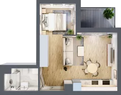 1 pokój, mieszkanie 33,45 m², piętro 2, oferta nr C.2.108, Wyspiański Apartamenty, Żyrardów, ul. Wyspiańskiego 8