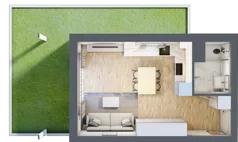 1 pokój, mieszkanie 28,45 m², parter, oferta nr A.0.08, Wyspiański Apartamenty, Żyrardów, ul. Wyspiańskiego 8