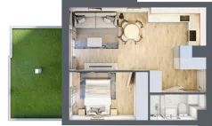 2 pokoje, mieszkanie 37,93 m², parter, oferta nr C.0.94, Wyspiański Apartamenty, Żyrardów, ul. Wyspiańskiego 8