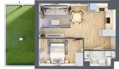 2 pokoje, mieszkanie 37,52 m², parter, oferta nr A.0.06, Wyspiański Apartamenty, Żyrardów, ul. Wyspiańskiego 8