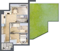 3 pokoje, mieszkanie 50,36 m², parter, oferta nr A.0.03, Wyspiański Apartamenty, Żyrardów, ul. Wyspiańskiego 8