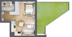 1 pokój, mieszkanie 31,92 m², parter, oferta nr B.0.49, Wyspiański Apartamenty, Żyrardów, ul. Wyspiańskiego 8