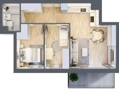 3 pokoje, mieszkanie 50,36 m², piętro 1, oferta nr A.1.11, Wyspiański Apartamenty, Żyrardów, ul. Wyspiańskiego 8