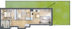 3 pokoje, mieszkanie 56,10 m², parter, oferta nr A.0.01, Wyspiański Apartamenty, Żyrardów, ul. Wyspiańskiego 8