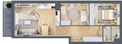 3 pokoje, mieszkanie 59,05 m², piętro 4, oferta nr A.4.40, Wyspiański Apartamenty, Żyrardów, ul. Wyspiańskiego 8