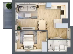 2 pokoje, mieszkanie 39,56 m², piętro 4, oferta nr C.4.131, Wyspiański Apartamenty, Żyrardów, ul. Wyspiańskiego 8