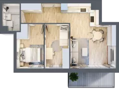 3 pokoje, mieszkanie 50,36 m², piętro 4, oferta nr A.4.35, Wyspiański Apartamenty, Żyrardów, ul. Wyspiańskiego 8