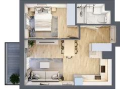 2 pokoje, mieszkanie 39,65 m², piętro 4, oferta nr C.4.128, Wyspiański Apartamenty, Żyrardów, ul. Wyspiańskiego 8
