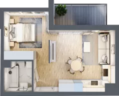 1 pokój, mieszkanie 36,24 m², piętro 4, oferta nr A.4.36, Wyspiański Apartamenty, Żyrardów, ul. Wyspiańskiego 8