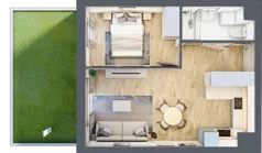 2 pokoje, mieszkanie 38,25 m², parter, oferta nr B.0.46, Wyspiański Apartamenty, Żyrardów, ul. Wyspiańskiego 8