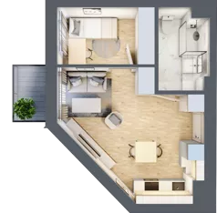 2 pokoje, mieszkanie 34,33 m², piętro 2, oferta nr 51, Apartamenty Sobieskiego, Skierniewice,  ul. Jana III Sobieskiego 5A