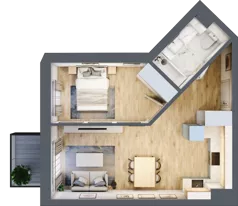 2 pokoje, mieszkanie 42,74 m², piętro 4, oferta nr 64, Apartamenty Sobieskiego, Skierniewice,  ul. Jana III Sobieskiego 5A