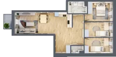 4 pokoje, mieszkanie 76,08 m², piętro 4, oferta nr 66, Apartamenty Sobieskiego, Skierniewice,  ul. Jana III Sobieskiego 5A
