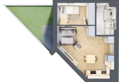 2 pokoje, mieszkanie 34,33 m², piętro 1, oferta nr 43, Apartamenty Sobieskiego, Skierniewice,  ul. Jana III Sobieskiego 5A