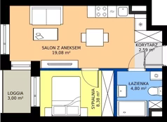 2 pokoje, mieszkanie 34,85 m², piętro 3, oferta nr 23, Apartamenty Sobieskiego, Skierniewice,  ul. Jana III Sobieskiego 5A