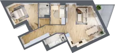 3 pokoje, mieszkanie 79,44 m², piętro 5, oferta nr 60, Apartamenty Sobieskiego, Skierniewice,  ul. Jana III Sobieskiego 5A