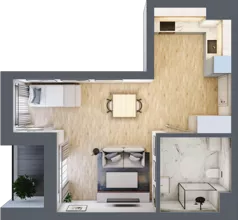 1 pokój, mieszkanie 35,57 m², piętro 2, oferta nr 7, Apartamenty Sobieskiego, Skierniewice,  ul. Jana III Sobieskiego 5A