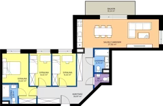4 pokoje, mieszkanie 84,30 m², piętro 2, oferta nr 37, Apartamenty Sobieskiego, Skierniewice,  ul. Jana III Sobieskiego 5A