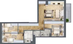 4 pokoje, mieszkanie 80,24 m², piętro 2, oferta nr 18, Apartamenty Sobieskiego, Skierniewice,  ul. Jana III Sobieskiego 5A