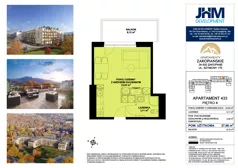1 pokój, mieszkanie 27,04 m², piętro 4, oferta nr 433, Apartamenty Zakopiańskie, Zakopane, ul. Szymony 17E