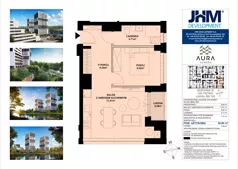 2 pokoje, mieszkanie 39,70 m², piętro 13, oferta nr B.13.102, Aura Towers w Bydgoszczy - mieszkania z widokiem na Brdę!, Bydgoszcz, Bartodzieje, ul. Fordońska 4